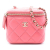 Chanel Pink Mini Quilted Lambskin Top Handle Vanity Case With Chain Italy