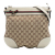 Gucci AB Gucci Brown Beige with White Canvas Fabric GG Web Mayfair Crossbody Italy