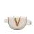 Versace B Versace White Nappa Leather Leather Quilted Nappa Virtus V Crossbody Belt Bag Italy