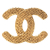 Chanel AB Chanel Gold Gold Plated Metal CC Woven Brooch France