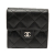 Chanel AB Chanel Black Lambskin Leather Leather CC Quilted Lambskin Compact Double Sided Flap Wallet France