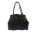 Bottega Veneta AB Bottega Veneta Black with Blue Nappa Leather Leather Intrecciato Trimmed Nappa Satchel Italy