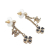 Chanel B Chanel Gold Light Gold Gold Plated Metal CC Resin Clover Swing Push Back Earrings France