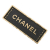 Chanel AB Chanel Gold with Black Gold Plated Metal and Leather Logo Plate Brooch France