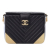 Chanel AB Chanel Black with Gold Calf Leather CC Chevron skin Rock The Corners Minaudiere Bag Italy
