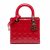 Christian Dior Lady Dior Medium Patent Leather Cannage Tote Handbag Red