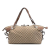 Gucci B Gucci Brown Beige Canvas Fabric Medium GG Bamboo Bar Tote Italy