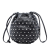 Prada B Prada Black Calf Leather Studded Drawstring Pouch Italy
