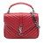 Saint Laurent Red Sheepskin Leather Leather Medium Chevron Sheepskin Monogram College Satchel Italy