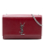 Saint Laurent AB Saint Laurent Red Dark Red Calf Leather Medium Grain De Poudre Monogram Kate Crossbody Italy