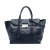 Prada B Prada Blue Navy Calf Leather Glace Sound Lock Satchel Italy