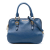 Miu Miu B Miu Miu Blue Goatskin Leather Madras Bowler Bag Italy