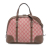 Gucci B Gucci Pink with Brown Coated Canvas Fabric Small GG Supreme Nice Dome Satchel Italy