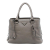 Prada B Prada Brown Taupe Calf Leather Vitello Daino Zip Top Convertible Tote Italy
