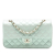 Chanel AB Chanel Green Mint Lambskin Leather Leather Medium Classic Iridescent Lambskin Double Flap France