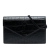 Saint Laurent AB Saint Laurent Black Calf Leather Croc Embossed Monogram Monochrome Envelope Chain Wallet Italy