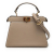 Fendi AB Fendi Brown Beige Calf Leather Petite Peekaboo ISeeU Satchel Italy