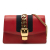 Gucci AB Gucci Red Calf Leather Super Mini Sylvie Chain Crossbody Italy