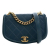 Chanel B Chanel Blue Peacock Calf Leather Mini Quilted skin Underline Flap Italy