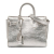 Saint Laurent B Saint Laurent Silver Calf Leather Nano Metallic Crinkled skin Supple Sac De Jour Satchel Italy