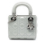 Christian Dior AB Dior Silver Lambskin Leather Leather Mini Iridescent Lambskin Cannage Lady Dior Italy