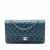 Chanel Classic Double Flap Medium Caviar Leather Matelassè Shoulder Bag Blue