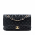 Chanel Classic Double Flap Medium Caviar Leather Matelassè Shoulder Bag Black