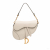 Christian Dior Saddle Grained Calfskin Leather No Strap Handbag White