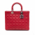 Christian Dior Lady Dior Large Zip Cannage Lambskin Leather 2-Ways Tote Bag Red