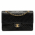 Chanel Vintage Classic Double Flap Medium Lambskin Leather Matelassè Shoulder Bag Black