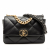 Chanel 19 Medium Lambskin Leather Matelassè Flap Handbag Black