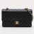 Chanel Classic Double Flap Medium Caviar Leather Matelassè Shoulder Bag Black