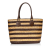 Fendi Striped Straw Tote Bag