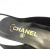 Chanel vintage slingbacks in pewter leather with black satin toes