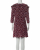 Sandro Silk stars mini dress burgundy 3/4 sleeve
