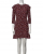 Sandro Silk stars mini dress burgundy 3/4 sleeve