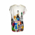 Akris x Girard runway t-shirt in cream mulberry  silk with figurines