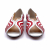 Fendi Wave peeptoe flats in white leather with red stripes