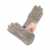 Fendi handschuhe aus grauem Ziegenleder mit rosa Fell