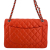 Chanel Classic Double Flap Jumbo Caviar Leather Chain Bag Orange