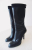 Costume National Schwarze Stiefel aus Leder mit hohem Absatz und mittlerer Weite