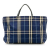 Burberry B Burberry Blue Canvas Fabric House Check Tote Bag Italy