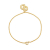 Christian Dior AB Dior Gold Gold Plated Metal Logo Rhinestone Bracelet Italy