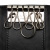 Gucci B Gucci Black Calf Leather Guccissima 6 Key Holder Case Italy