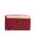 Louis Vuitton AB Louis Vuitton Red with Brown Beige Calf Leather Lockme Zippy Wallet Spain