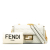 Fendi B Fendi White Calf Leather Zucca Embossed Chain Midi Baguette Italy