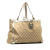 Gucci B Gucci Brown Beige Canvas Fabric GG Abbey D-Ring Tote Italy