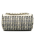 Chanel B Chanel Gray with White Tweed Fabric Flap Shoulder Bag Italy
