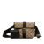 Gucci AB Gucci Brown Beige Canvas Fabric GG Belt Bag Italy