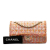 Chanel B Chanel Pink Tweed Fabric Medium Braided Classic Sequin Flap France